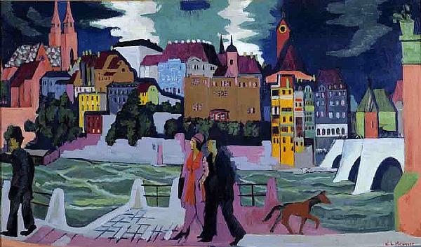 Ernst Ludwig Kirchner View of Basel and the Rhine